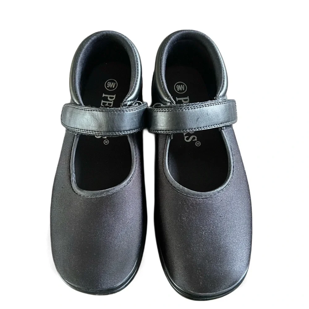Pedors Women’s Therapeutic Black Mary Jane Strap Shoe Sz 9 Wide